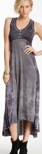 Grey tie dye striped maxi